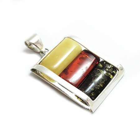 Amber Rectangle with Butter, Cognac & Green - Click Image to Close